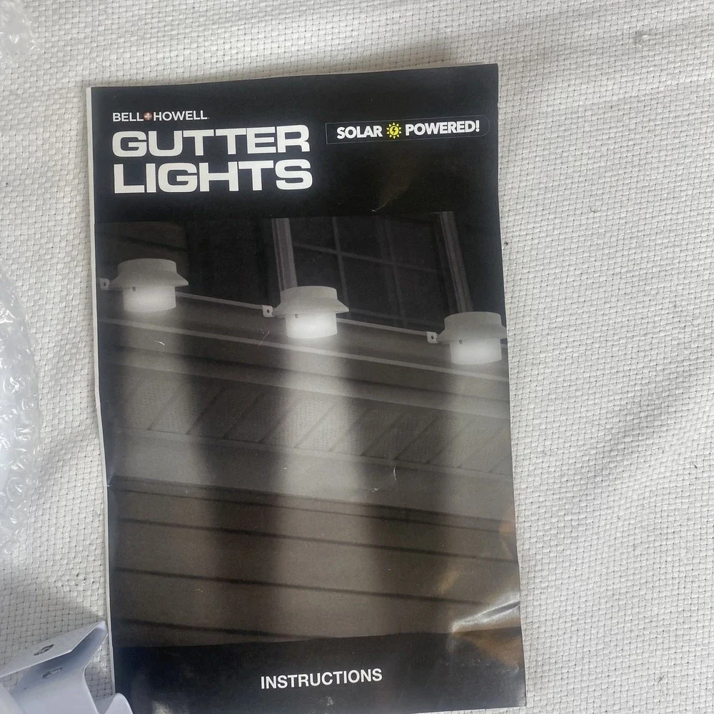 Bell+Howell Gutter Lights Solar Powered Outdoor LED Set of 6 Weatherproof White